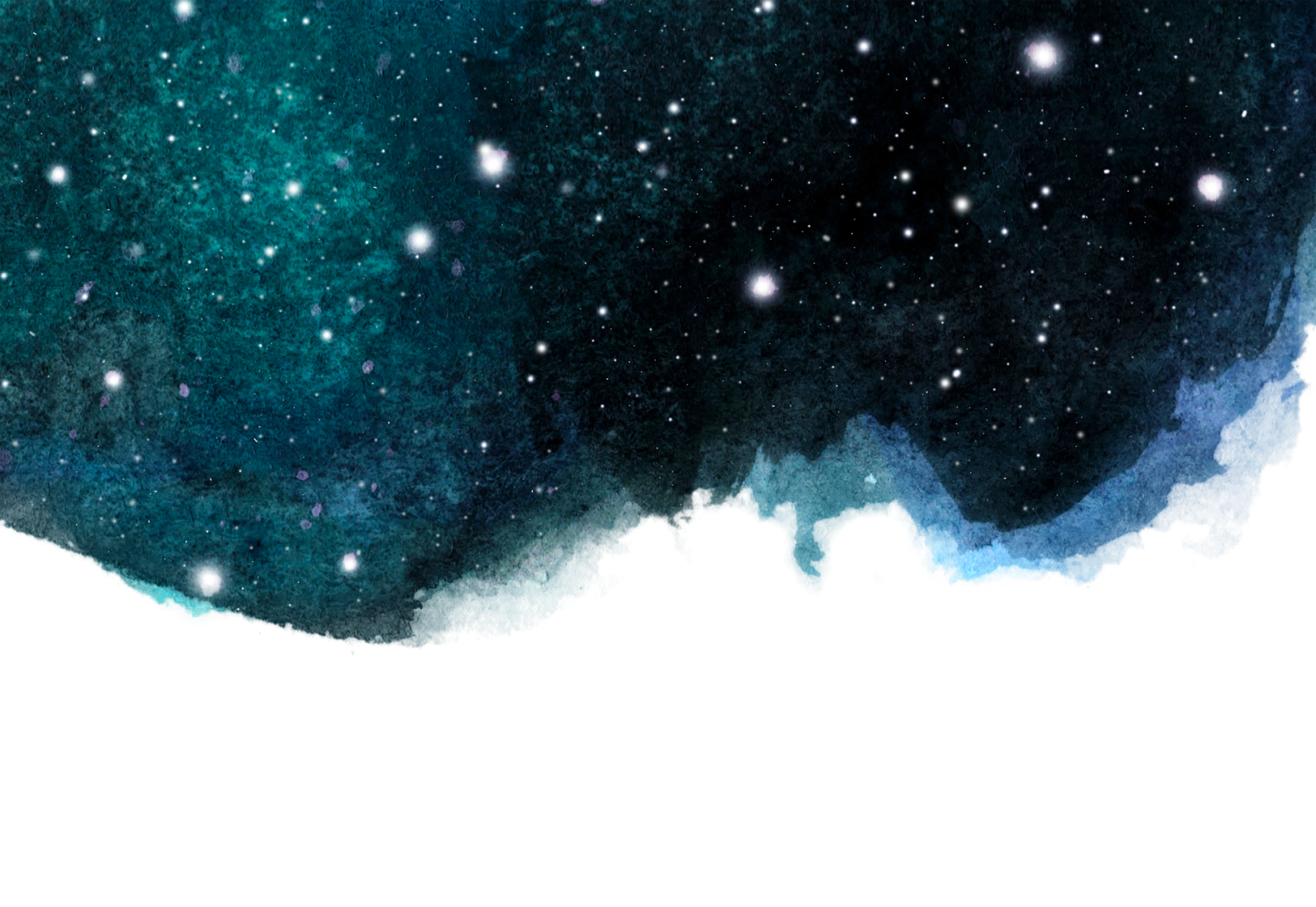 Watercolor Night Sky Background with Stars